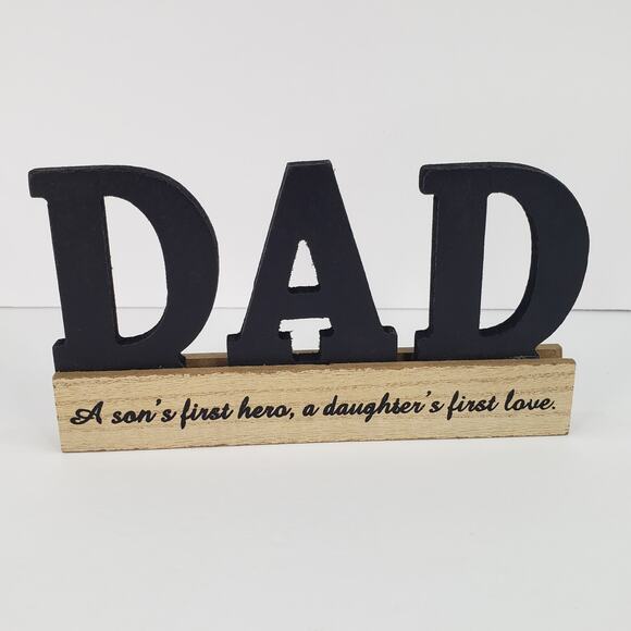 Gift for DAD Wooden Sign Free Standing for Display Desk Fathers Day Rustic Look - Picture 1 of 5